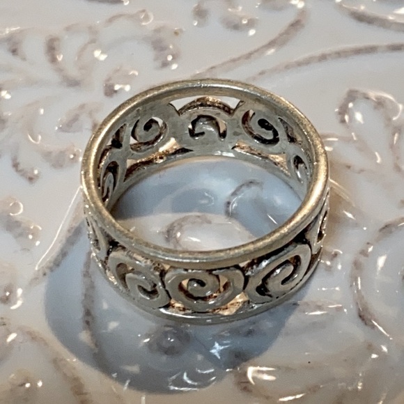 Sterling Silver Swirl Whirl Whimsical Whimsigoth Bohemian Rocker Ring - Picture 5 of 9